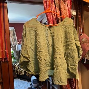 Cotton flower petal top in light green